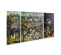 ShopArt - Quadro Effetto Pennellate Hieronymus Bosch Trittico del Giardino delle Delizie - Stampa Fine Art su tela Canvas Pronto da Appendere (cm 100 x 180)