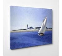 ShopArt - Quadro Vernice Effetto Pennellate Edward Hopper The Long Leg - Stampa Fine Art su tela Canvas Alta Definizione Pronto da Appendere (cm 50 x 70)