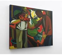 ShopArt - Quadro Vernice Effetto Pennellate - Guttuso Mangiatori di Meloni - Stampa Fine Art su tela Canvas Alta Definizione Pronto da Appendere (cm 50 x 70)