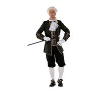 shoperama Marquis, costume barocco rococò, da uomo, in taffettà, conte nobile, francese, rinascimentale de Sade, carnevale, colore: nero, taglia: 60