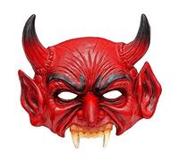 shoperama Maschera da diavolo senza mento in lattice espanso semimaschera halloween horror Devil satan Fürst der Finsternis