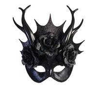 shoperama Maschera gotica con corna di corna di rose, fantasy