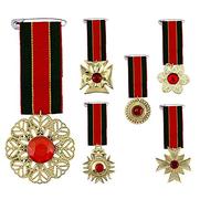 shoperama Ordine Gold con gemma rossa sul nastro verde/rosso/oro medaglia d'onore distintivo militare ufficiale re