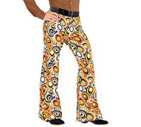shoperama - Pantaloni da uomo retrò stile anni '70 con e senza motivo da discoteca, motivo bolle, taglia L/XL