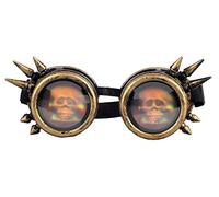shoperama Steampunk Goggles con punte a forma di teschio Burning Man Spnen Occhiali da saldatore Rave, colore: bronzo