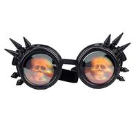shoperama Steampunk Goggles con punte a forma di teschio Burning Man Spnen Saldatore Rave, colore: Nero
