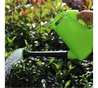 Shophubio Bollitore per irrigazione in plastica, grande capacità da 3 l, con beccuccio lungo e coperchio sicuro, per giardinaggio interno ed esterno, verde o blu (verde)