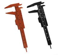 Shophubio Calibro a corsoio scorrevole in plastica da 80 mm, righello di misurazione tascabile, per fai da te, artigianato, gioielli, spessori, modellismo, strumenti (rosso nero)