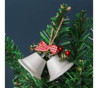 Shophubio Classico ciondolo a forma di campana di Natale, realizzato in ferro con palline di plastica, decorazione per albero di Natale in colori assortiti per lo stile natalizio della casa (doppio