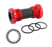 Shophubio Compatibile BB, movimento centrale in lega di alluminio con doppia rondella scorrevole laterale, guscio 68-73 mm, interfaccia leggera per bici da strada MTB (rosso)