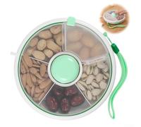 Shophubio Contenitore rotante per snack con 5 scomparti, piatto di frutta portatile per snack per bambini, 18 x 18 x 6 cm, per casa, ufficio o uso in viaggio