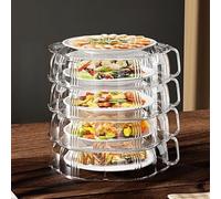 Shophubio Copertura per verdure impilabile, pieghevole, multi strato, protezione trasparente per alimenti, protezione antipolvere per cucina, protezione per i pasti (quattro strati)