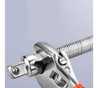 Shophubio Estensione flessibile per chiave a cricchetto da 1/4", 3/8", 1/2", adattatore a molla per aree difficili da raggiungere, curva a 90 gradi, cromo lucido (45724)