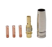 Shophubio Kit di materiali di consumo per torcia MB15 15AK, punte di contatto per saldatura MIG con supporto ugello, compatibile con Jasic Mitech Chiry, parti conduttive della fodera, punta da 0,8 mm