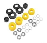 Shophubio Kit di ricostruzione del camion longboard con set di coppette pivot, boccole cilindriche e coniche, dado dell'asse e dado del perno per la riparazione dello skateboard (giallo)