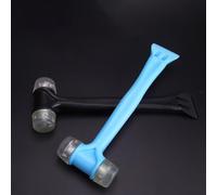 Shophubio Martello ergonomico 2 in 1 in gomma e strumento di malta per installazione professionale di piastrelle, porta/per installazione - Martello per ristrutturazione casa resistente (blu)