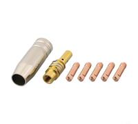 Shophubio MB15 15AK MIG Punte di contatto per saldatura, set da 7 pezzi con supporto ugello e ugello protettivo, diametro della punta conduttiva 0,6 mm, 0,8 mm, 0,9 mm (0,8 mm)