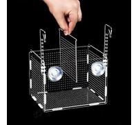 Shophubio Scatola per allevamento di pesci in acrilico trasparente, serbatoio di isolamento galleggiante per acquario, trappola per deposizione delle uova e separatore per pesci piccoli, incubatrice