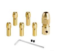 Shophubio Set di mandrini per trapano in ottone per foratura PCB, supporto per punte da 0,5 mm a 3 mm, piccoli accessori per trapano a mano, adattatore per trapano di precisione per la lavorazione del