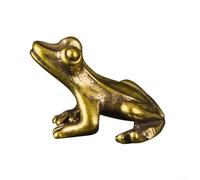 Shophubio Statua ornamentale a forma di rana in ottone anticato, piccola statuetta in rame per rituali di animali domestici, decorazione tradizionale fatta a mano, simbolo della pace
