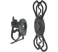 Shophubio Supporto da manubrio per smartphone da ciclismo, supporto per computer Garmin, staffa ammortizzante in silicone nylon per telefoni da 4,7 a 6,9 pollici, kit nero (C)