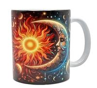 Shopi Zone Tazza in ceramica Sol & Luna - Design cosmico in arte 3D, ideale per gli amanti dell'universo e della spiritualità