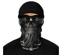 ShopINess Passamontagna Teschio 3D UPF 40+ in Microfibra per Moto Sci Snowboard Ciclismo | Maschera Balaclava Traspirante per Halloween Carnevale e Sport Outdoor (Fantasma)