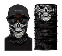 ShopINess Scaldacollo Multifunzionale Bandana Tubolare Teschio Unisex per Moto, Sport Outdoor, Carnevale e Halloween - Collezione Stampe Realistiche (Pirata)