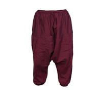 SHOPOHOLIC FASHION Bambini Hippie Harem Larga Boho Pantaloni Hippy Colorati Bambini Retro Comodo Tuta - Tinta Unita Granata, X-Large