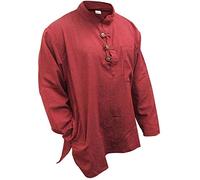 Shopoholic Fashion Camicia da nonno in tinta unita, Marrone, M