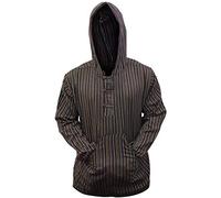 Shopoholic Fashion Dharke Felpa da uomo multicolore a righe, stile nonno, con cappuccio, leggera COFFEE MIX Medium