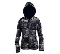 SHOPOHOLIC FASHION Ezhippie Felpa con Cappuccio da Donna Tiedye Razor Cut, Nera, XXL