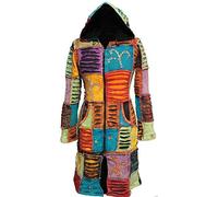 SHOPOHOLIC FASHION Giacca Hippie da Donna con Ricamo e Taglio al Ginocchio, M