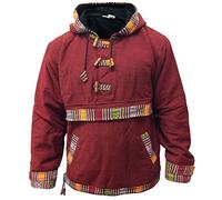 SHOPOHOLIC FASHION Giacca in Pile con Cappuccio Hippie da Uomo, (Marrone/2XL)