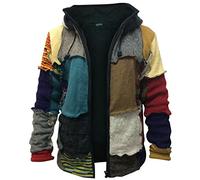 SHOPOHOLIC FASHION Giacca invernale da uomo con cappuccio in lana multicolore, multicolore, S