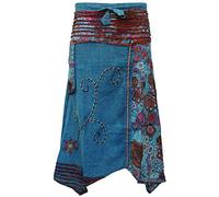 SHOPOHOLIC FASHION Gonna lunga da donna ricamata a mano, stile hippie, floreale, stile bohémien, Blu vinaccia, Taglia unica