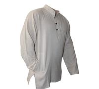 Shopoholic Fashion Leggero Semplice Nero Nonno Camicia di Cotone, Hippy, Boho, L.Grigio, M