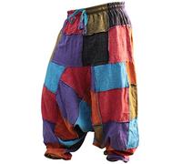 SHOPOHOLIC FASHION Pantaloni da Donna Hippie Harem Patchwork, S