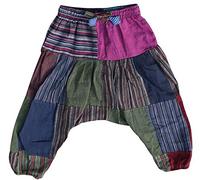 Shopoholic Fashion - Pantaloni larghi alla turca per bambino, stile hippie-harem-boho, colorati e comodi Mix Patch X-Large