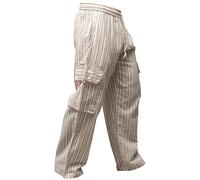 Shopoholic Fashion, pantaloni unisex in stile hippy, a righe, gamba larga, con tasche laterali L.Grey XX-Large