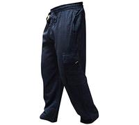 SHOPOHOLIC FASHION Pantaloni Uomo Boho Hippy Cotone Leggero con Tasca Laterale,(Blu, S)