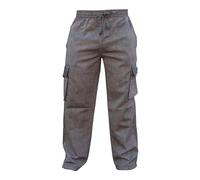 SHOPOHOLIC FASHION Pantaloni Uomo Boho Hippy Cotone Leggero con Tasca Laterale,(Grigio, XL)