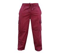 SHOPOHOLIC FASHION Pantaloni Uomo Boho Hippy Cotone Leggero con Tasca Laterale,(Marrone, S)