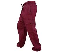 SHOPOHOLIC FASHION Pantaloni Uomo Boho Hippy Cotone Leggero con Tasca Laterale (Marrone, XXL)