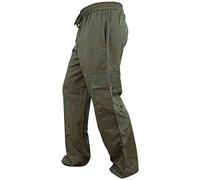 SHOPOHOLIC FASHION Pantaloni Uomo Boho Hippy Cotone Leggero con Tasca Laterale,(Verde, XL)