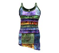 Shopoholic Moda Da Donna Tradizionale Simbologia Toppe Hippy Canotta - asimmetrico, Medium