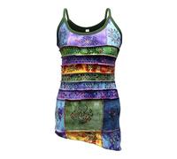 Shopoholic Moda Da Donna Tradizionale Simbologia Toppe Hippy Canotta - asimmetrico, X-Large