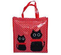 Shopper Borsa Donna In Plastica Busta Spesa Casual Universale Fantasia Gattini