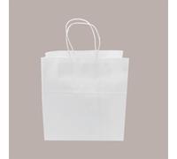 Shopper Busta Carta Bianca con Manico Cordino 26+17 H 27 cm gr 100 50 Pezzi