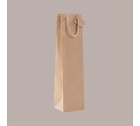 Shopper Busta in Carta per Bottiglie 750 ml Natural Edition 10+9x39 cm 20 Pezzi